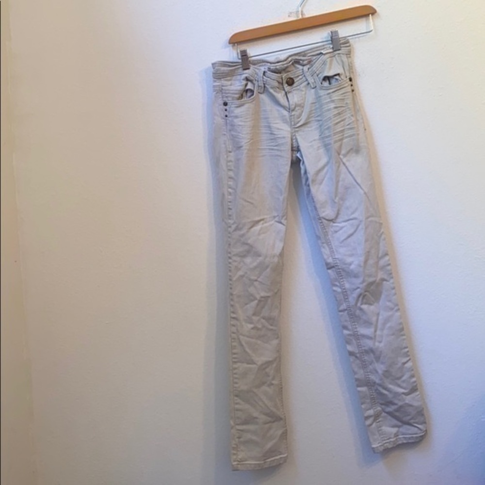 H & G Size 5 White & Grey Straight Leg Jeans